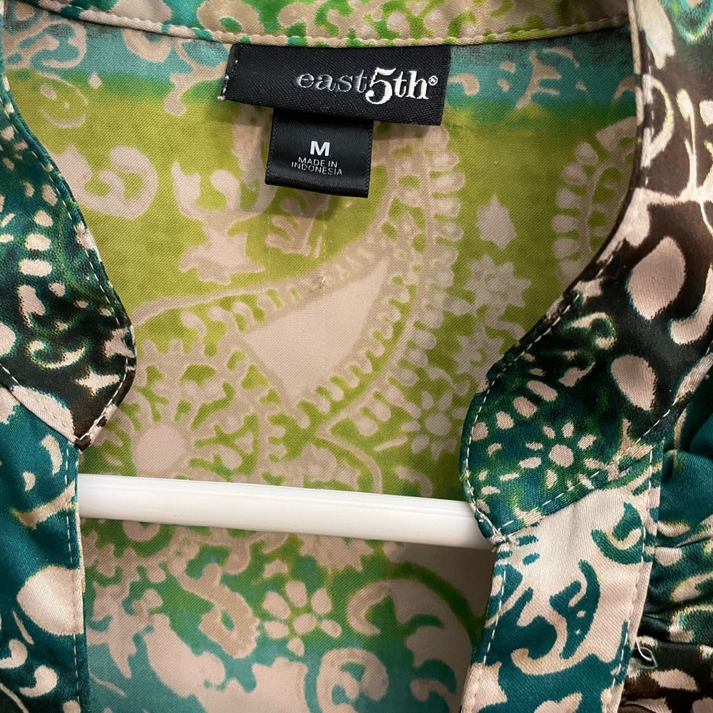 Boho Patterned Button Down Top - Picture 2 of 5